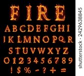 Stylish set of fire alphabet ...
