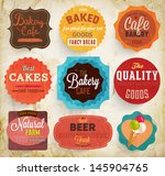 set of retro bakery label cards ... | Shutterstock .eps vector #145904765