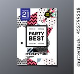 party poster  trendy geometric... | Shutterstock .eps vector #453799318