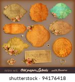 vector set  vintage labels with ... | Shutterstock .eps vector #94176418