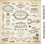 vector set of calligraphic... | Shutterstock .eps vector #96365672