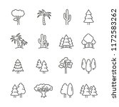 tree related icons  thin vector ... | Shutterstock .eps vector #1172583262