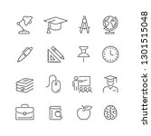 education related icons  thin... | Shutterstock .eps vector #1301515048
