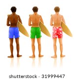 group of young men with boards... | Shutterstock .eps vector #31999447