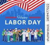happy labor day. various... | Shutterstock .eps vector #1809477022