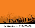 silhouette of children playing... | Shutterstock .eps vector #192679688