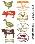 Free Range Meat Stamp  Vector