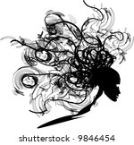 black wind head | Shutterstock .eps vector #9846454