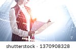 unrecognizable businesswoman... | Shutterstock . vector #1370908328