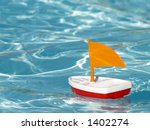Toy Sailboat In A Swimming Pool