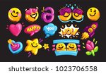smiley face vector icon set.... | Shutterstock .eps vector #1023706558