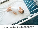 The Top View Of Baby In Cot ...
