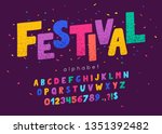 vector font and alphabet. abc ... | Shutterstock .eps vector #1351392482