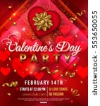 valentines day party flyer with ... | Shutterstock .eps vector #553650055