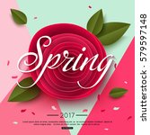 spring rose paper flower | Shutterstock .eps vector #579597148