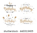 set of happy birthday... | Shutterstock .eps vector #660313405