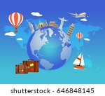 travel around the world.... | Shutterstock .eps vector #646848145