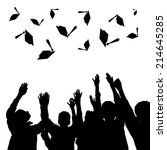 high school graduation hats... | Shutterstock . vector #214645285