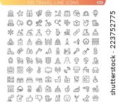 travel line icons for web and... | Shutterstock .eps vector #223752775