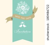 vector wedding invitation card. ... | Shutterstock .eps vector #180486722