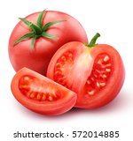 Red Tomato Isolated On White...