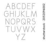 dotted line font. modern... | Shutterstock . vector #2052096002