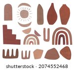 gouache set of geometric... | Shutterstock . vector #2074552468