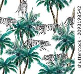 jungle seamless pattern.... | Shutterstock . vector #2093198542