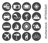 travel and transportation icons ... | Shutterstock . vector #397043365