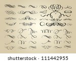 set of calligraphic swashes and ... | Shutterstock .eps vector #111442955