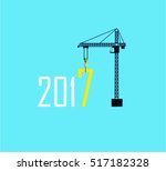 happy new year 2017 text design ... | Shutterstock .eps vector #517182328