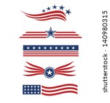 Usa Star Flag Design Elements...