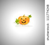 halloween pumpkin with green... | Shutterstock .eps vector #111774248