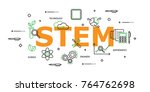 stem word with icon set in... | Shutterstock .eps vector #764762698
