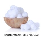 Cotton Wool In Bowl On White...