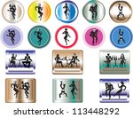 buttons of dancing people. | Shutterstock .eps vector #113448292