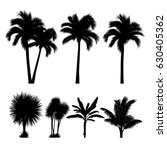 vector set of tropical palm and ... | Shutterstock .eps vector #630405362