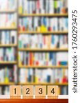 Small photo of Bookshelf background with the number 1234