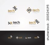vector graphic geometric tech... | Shutterstock .eps vector #203524195