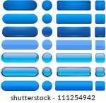 set of blank blue buttons for... | Shutterstock .eps vector #111254942