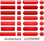set of blank red buttons for... | Shutterstock .eps vector #112948585