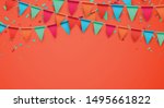 celebrate horizontal orange ... | Shutterstock .eps vector #1495661822