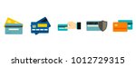 credit card icon set. flat set... | Shutterstock .eps vector #1012729315