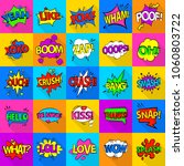 comic colored sound icons set.... | Shutterstock .eps vector #1060803722