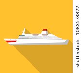 Atlantic Cruise Ship Icon. Flat ...