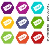 sale icon set many color... | Shutterstock . vector #1097001452