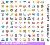 100 adult games icons set.... | Shutterstock . vector #1106788508