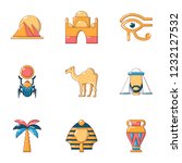 egypt size icons set. flat set... | Shutterstock .eps vector #1232127532