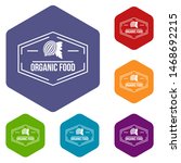 organic food icons colorful... | Shutterstock . vector #1468692215