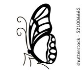 contour butterfly icon. simple... | Shutterstock . vector #521006662